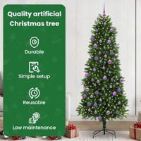 VidaXL Kerstboom met 300 led met standaard groen 240 cm pe - thumbnail
