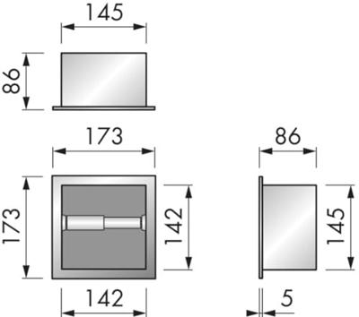 Closetrolhouder Inbouw LoooX Closed CL4 Vierkant RVS Looox Closetrolhouder Inbouw LoooX Closed CL4 Vierkant RVS Looox