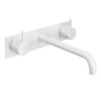 Hotbath Cobber afbouwdeel wastafelmengkraan met achterplaat en 25 cm uitloop mat wit CB006TEXT25WH - thumbnail