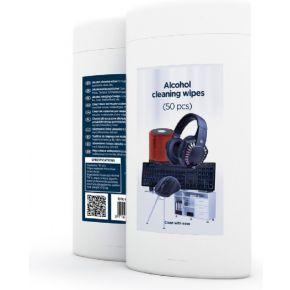 GEMBIRD CK-AWW50-01 TOALLITAS LIMPIADORAS ALCOHOL 50 UNIDS MICRO-FIBRA