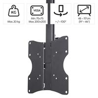 Hama TV-plafondbeugel 48,3 cm (19) - 116,8 cm (46) Kantelbaar en zwenkbaar - thumbnail