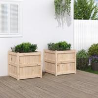 VidaXL Plantenbakken 2 st cm massief grenenhout - thumbnail