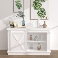 VidaXL Ophangset voor minischuifdeur 122 cm koolstofstaal wit - thumbnail