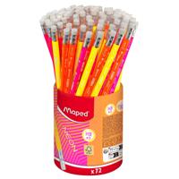 Grafietpotlood Maped Neon met gum pot à 72 stuks assorti - thumbnail