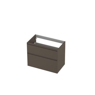 INK - Onderkast 2 Laden Greeploos Gelakt 45gr A-symmetrisch - 800x450x650 Mm - Mat Taupe