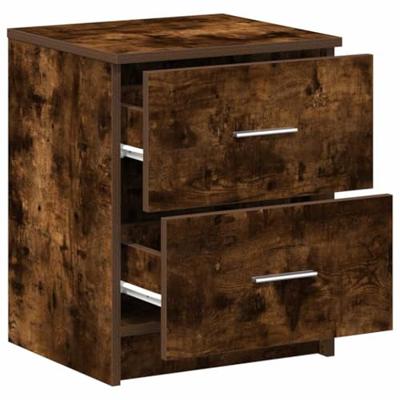 Nachtkastjes 2 st met 2 lades 40x36x50 cm gerookt eikenkleurig