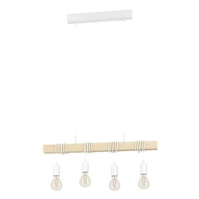 Eglo Houten hanglampTownshend 4-lichts hout met wit - 43704
