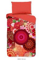 HIP Dekbedovertrek "mandala's en bloemen" - Rood - (140x200/220 cm) - Katoen Satijn - thumbnail