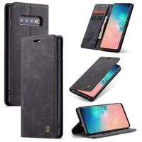 CaseMe-013 multifunctionele Retro Frosted horizontale Flip leren Case voor Galaxy S10 met kaartslot & houder & portemonnee (zwart) - thumbnail