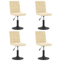 Eetkamerstoelen draaibaar 6 st fluweel crèmekleurig - thumbnail