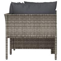 4-delige Loungeset met grijze kussens poly rattan - thumbnail