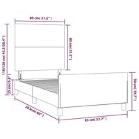Bedframe met hoofdeinde fluweel roze 80x200 cm - thumbnail