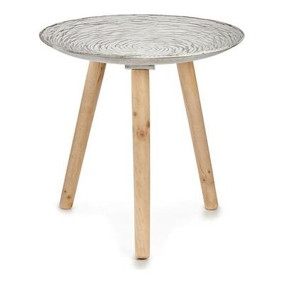 Bijzettafel Gift Decor Wit Bruin Hout 40 x 39 x 40 cm Spiralen