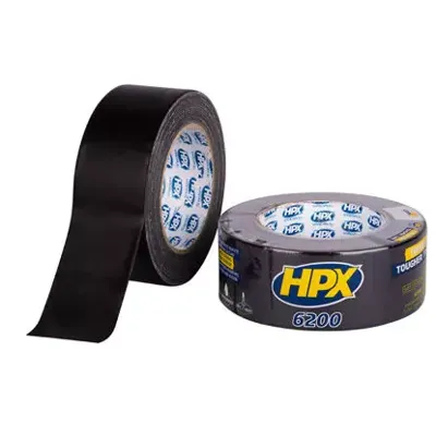 HPX Producten/duct tape reparatietape zwart 48mm x 25m HPX Producten/duct tape reparatietape zwart 48mm x 25m