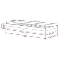 Bedframe massief hout zwart 100x200 cm - thumbnail