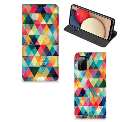 Samsung Galaxy M02s | A02s | Hoesje met Magneet | Geruit