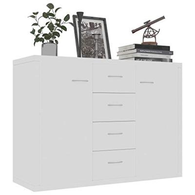 Dressoir 88x30x65 cm bewerkt hout wit