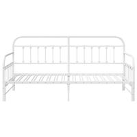 Bedframe voor een daybed met hoofdeinde Wit 100 x 200 cm Staal - thumbnail
