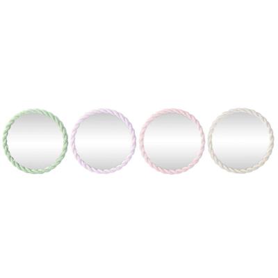 Wandspiegel Home ESPRIT Wit Groen Roze Lila 44 x 3 x 44 cm (4 Stuks)