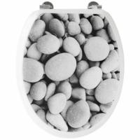 Toiletbril Gelco Steen Grijs Hout MDF - thumbnail