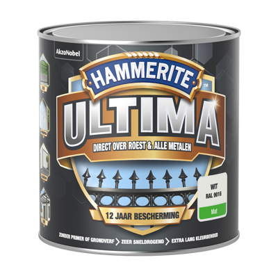 Hammerite Ultima Mat | Wit | RAL9016 | 250ml - 5566479