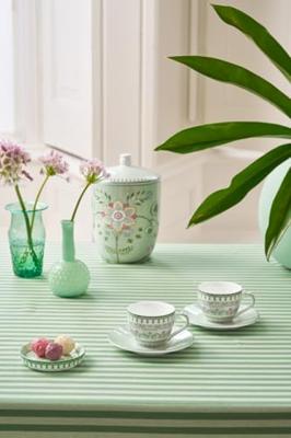 Pip Studio Set/2 Espresso Koppen & Schotels Lily&Lotus Licht Groen