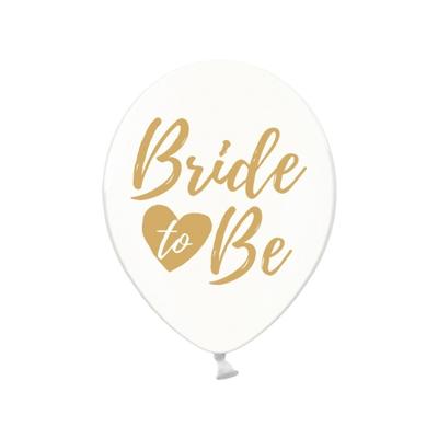 Transparante ballonnen Bride To Be Goud/Brons (6st)