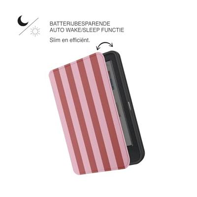 Lunso Kobo Clara BW / Clara Colour hoesje (6 inch) - Vegan Saffiano Leren Sleep Cover - Candy Floss