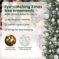 VidaXL Kunstmatige slanke kerstboom met 300 led groen en wit 210 cm - thumbnail