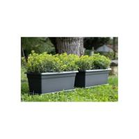 Mediterraneo rechthoekige bloembak - 110L - 100 cm - Plastic - antraciet - thumbnail