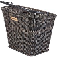 Basil bremen rattan look kf - fietsmand - voorop - donkerbruin - thumbnail