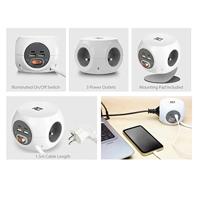 ACT Connectivity Vierkante stekkerdoos (PDU) met 3 sockets type E, USB-C/USB-A poorten, 1,5m - thumbnail