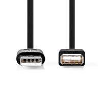 Nedis USB-Kabel | USB 2.0 | USB-A Male | USB-A Female | 480 Mbps | Vernikkeld | 1.00 m | Rond | PVC | Zwart | Doos - CCGB60010BK10 - thumbnail