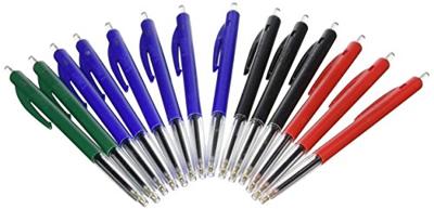 Bic balpen M10 Clic, 0,4 mm, medium punt, geassorteerde kleuren, blister 10 stuks + 4 gratis