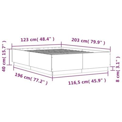 Bedframe met LED-verlichting sonoma eikenkleurig 120x200 cm