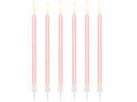 Taartkaarsjes licht roze 14cm - 12 stuks - thumbnail