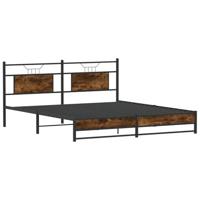 Bedframe zonder matras metaal gerookt eikenkleurig 183x213 cm - thumbnail