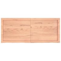 Wandschap 120x50x(2-4)cm behandeld massief eikenhout lichtbruin - thumbnail