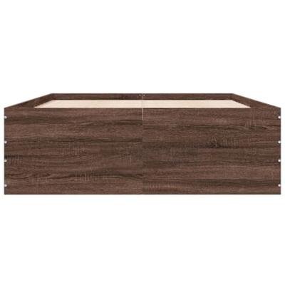 Bedframe bewerkt hout bruin eikenkleur 135x190 cm
