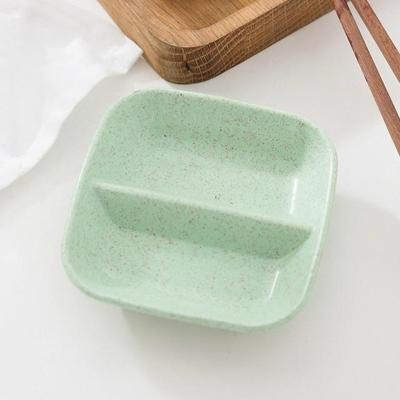 10 stuks keuken accessoires 2 in 1 kruiden saus gerechten tarwestro salade schotel Bowl servies kruiden schotel koken tools (groen)