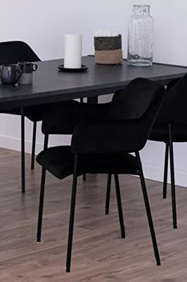 Bendt Eetkamerstoel 'Myla' Velvet, kleur Zwart