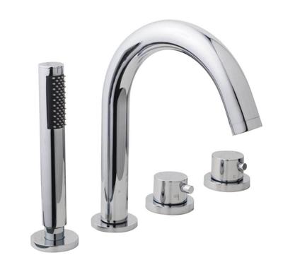 Wiesbaden Caral 4-gats badrandthermostaat afbouwset chroom Wiesbaden Caral 4-gats badrandthermostaat afbouwset chroom