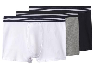 esmara Men Set van 3 heren boxers (Donkerblauw/wit/grijs, XXL)