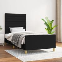 Bedframe zonder matras 80x200 cm stof zwart - thumbnail