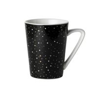 Dutch Rose loft zwart-wit mok zwart met glitters 31 cl - thumbnail