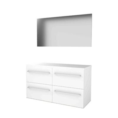 Basic-Line Basic 46 Badkamermeubelset - 120 x 46 cm - Met Grepen - 4 Lades - Wastafelblad - Spiegel - Ice White