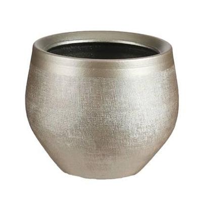 Mica Decorations Bloempot - goudkleurig - keramiek - 16 x 13 cm