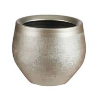 Mica Decorations Bloempot - goudkleurig - keramiek - 16 x 13 cm - thumbnail