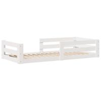 Bedframe zonder matras massief grenenhout wit 90x190 cm - thumbnail