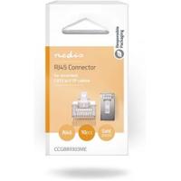 Nedis RJ45-Connector | Male | Stranded STP CAT5 | Recht | Verguld | 10 Stuks | PVC | Transparant | Doos - CCGB89303ME - thumbnail